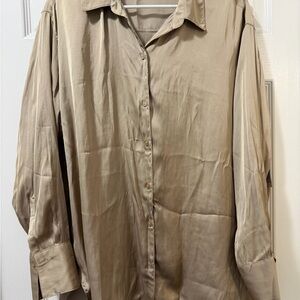 Old Navy Tan Button-Up Shirt